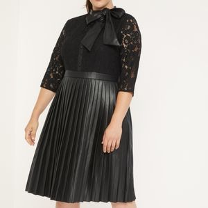 Faux Leather and Lace Dress